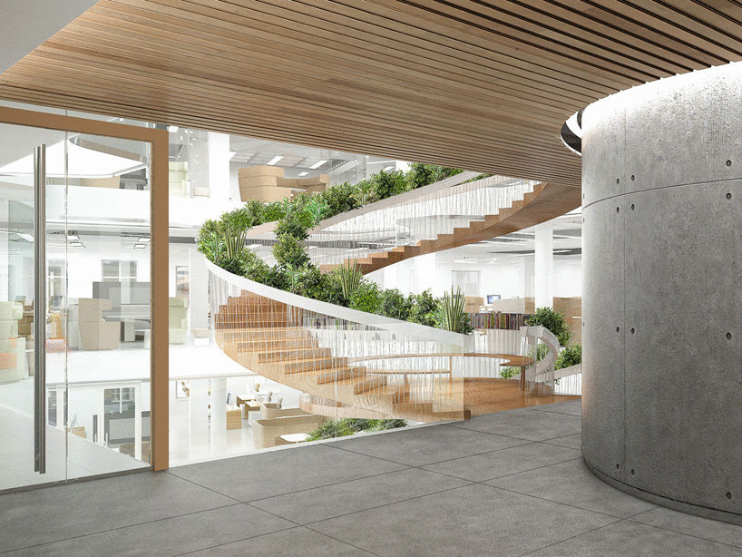 Как превратить офис в сад: зелёная лестница от Пола Кокседжа