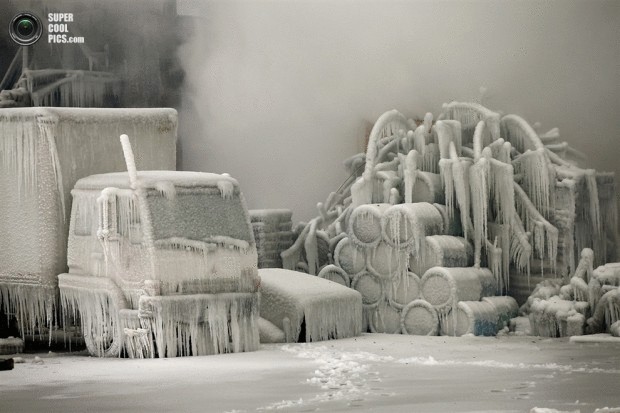 Ледяное пожарище в Чикаго