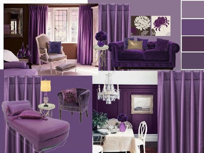 Дизайн интерьера: Вариации с фиолетовым цветом