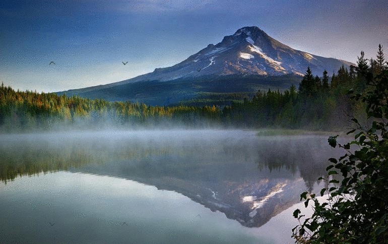 Фоторепортаж—озеро Триллиум в Орегоне