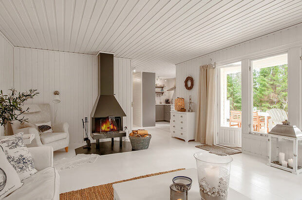 Уютный мини-коттедж в белом цвете: все необходимое на 57м² 