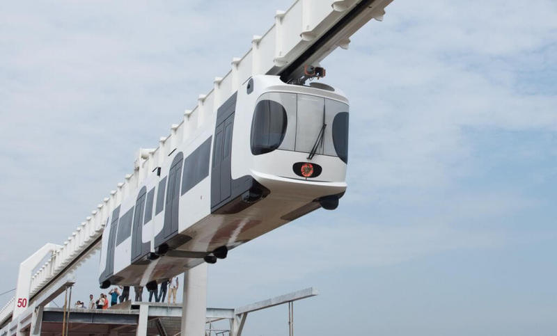 В Китае впервые испытали подвесной электропоезд на монорельсе