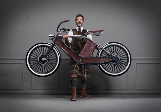 Винтажный электро-велосипед как произведение искусства