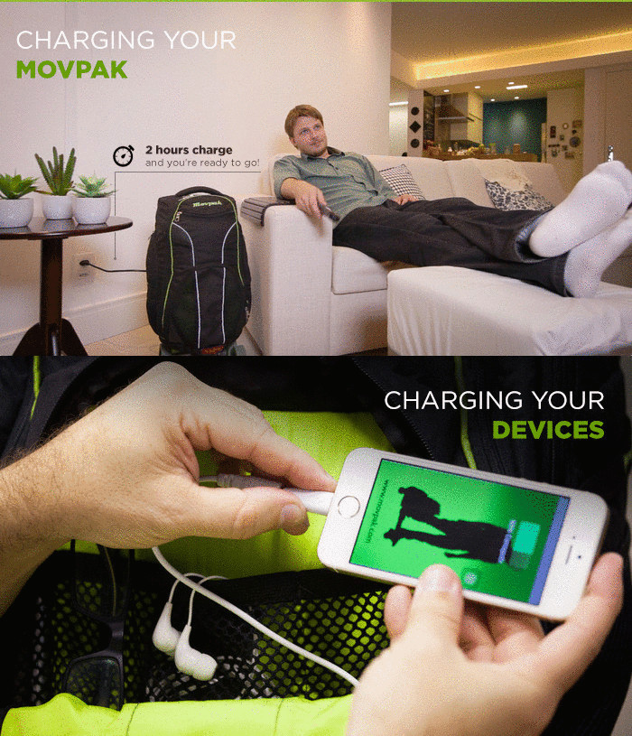 Полезный гаджет от Movpak - электро-скейтборд в рюкзаке 