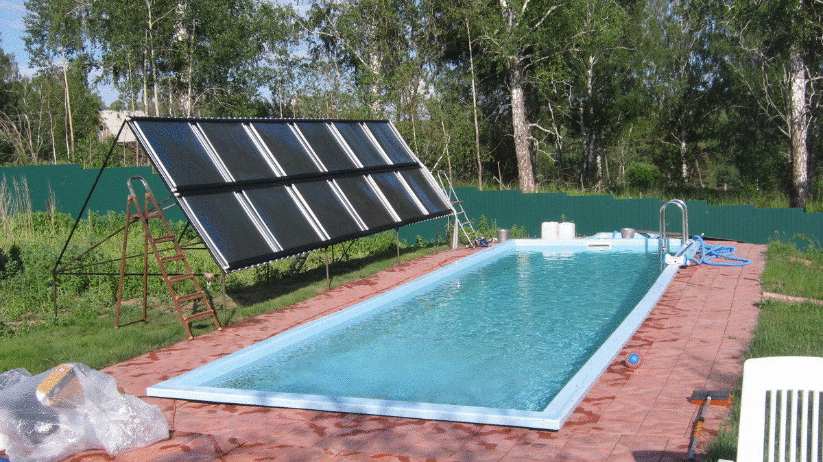 Подогрев воды в открытом бассейне с помощью солнечных коллекторов
