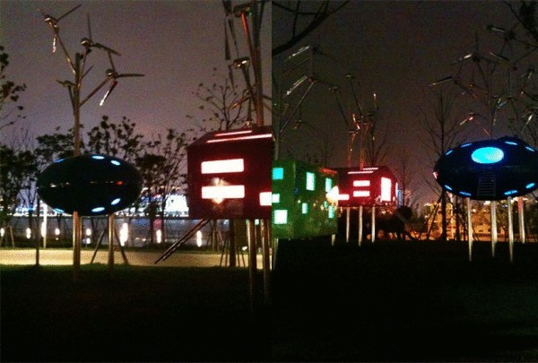 Красочный парк в Шанхае работает на ветроэнергетике